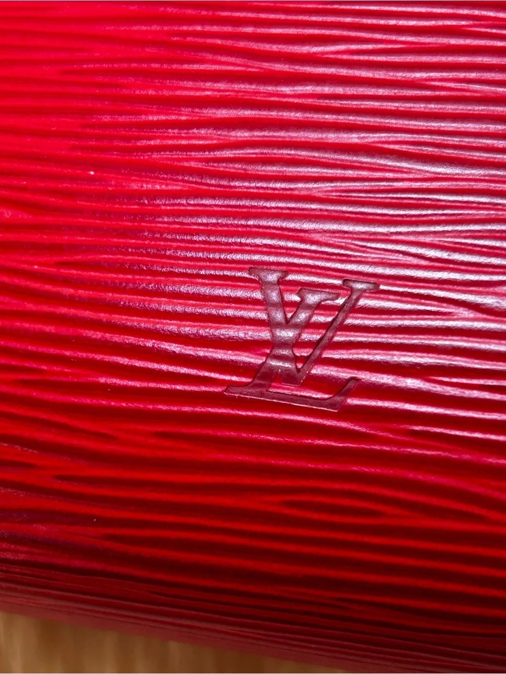Louis Vuitton Dauphine PM Pouch in Red Epi Leather with Gold Hardware